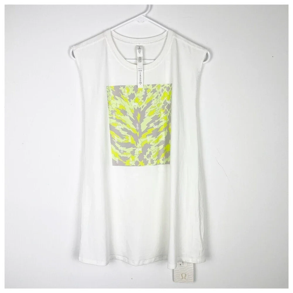 NWT Lululemon Size 10 Muscle Hustle Tee Women Shirt White - Picture 1 of 6